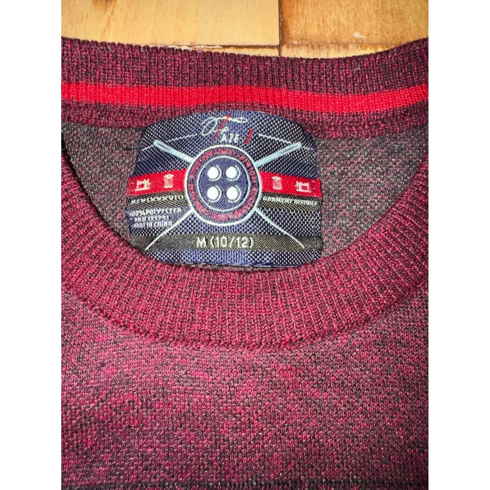 Boys Geometric Fair‎ Isle Crewneck Sweater Red Size M 10 12
